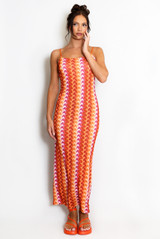 Zig Zag Wavy Cami Midi Dress