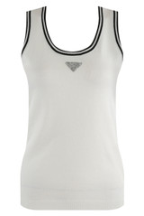 Fine Knit Vest Top With Triangle Motif