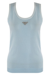 Fine Knit Vest Top With Triangle Motif