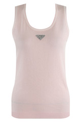 Fine Knit Vest Top With Triangle Motif