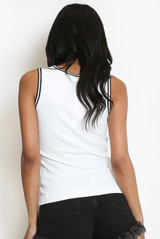 Fine Knit Vest Top With Triangle Motif