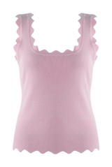 Scallop Hem Fine Knit Top