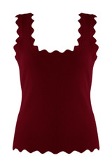 Scallop Hem Fine Knit Top