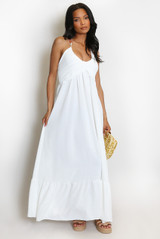 Chain Halter Neck Summer Maxi Dress