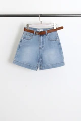 Denim Belted Summer Shorts