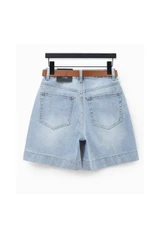 Denim Belted Summer Shorts