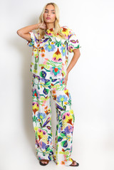 Floral Fiesta Crew Neck Top & Trouser Set