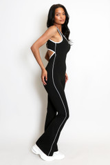 Cut Out Push Up Unitard With Contrast Edge