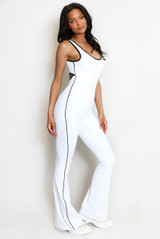 Cut Out Push Up Unitard With Contrast Edge