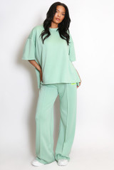 Slogan Tag T-Shirt and Trouser Set