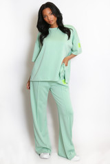 Slogan Tag T-Shirt and Trouser Set