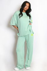 Slogan Tag T-Shirt and Trouser Set