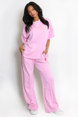 Slogan Tag T-Shirt and Trouser Set