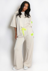 Slogan Tag T-Shirt and Trouser Set