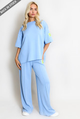 Slogan Tag T-Shirt and Trouser Set