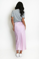 Satin Bias Cut Flowing Maxi Skirt