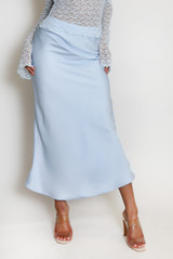 Satin Bias Cut Flowing Maxi Skirt