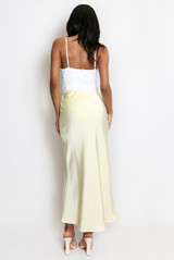 Satin Bias Cut Flowing Maxi Skirt