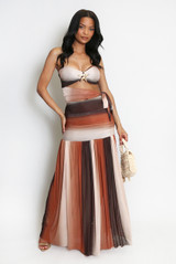 Starfish Tie Bandeau Top And Maxi Skirt Set