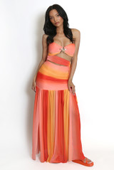 Starfish Tie Bandeau Top And Maxi Skirt Set