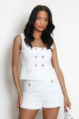 Square Neck Double Breasted Waistcoat