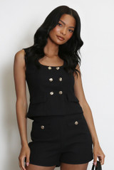 Square Neck Double Breasted Waistcoat
