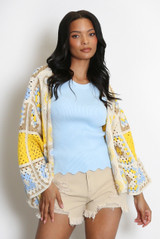 Crochet Patch Open Cardigan