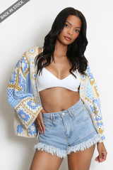 Crochet Patch Open Cardigan