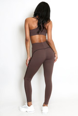 Contrast Lining Muscle Back Gym Set