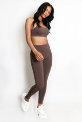 Contrast Lining Muscle Back Gym Set