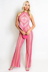 Wavy Halter Neck Dip Top & Trousers Set