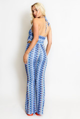 Wavy Halter Neck Dip Top & Trousers Set