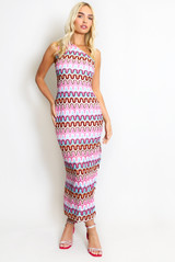 One Shoulder Knit Maxi Dress