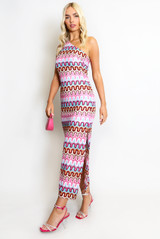 One Shoulder Knit Maxi Dress