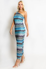 One Shoulder Knit Maxi Dress