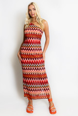 One Shoulder Knit Maxi Dress