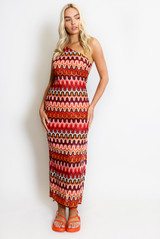 One Shoulder Knit Maxi Dress
