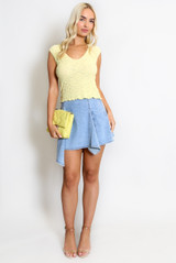 Pleated Denim Skirts