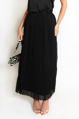 Pleated Chiffon Maxi Skirt