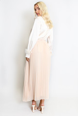 Pleated Chiffon Maxi Skirt