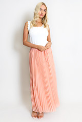 Pleated Chiffon Maxi Skirt
