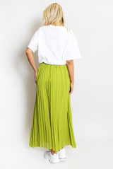 Pleated Chiffon Maxi Skirt