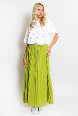 Pleated Chiffon Maxi Skirt