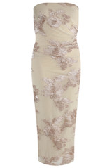 Bandeau Floral Lace Midi Dress
