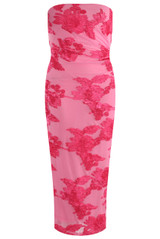 Bandeau Floral Lace Midi Dress