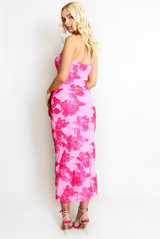 Bandeau Floral Lace Midi Dress