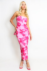 Bandeau Floral Lace Midi Dress
