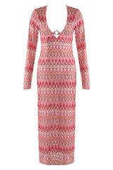 Wavy Layers Ring Neck Maxi Dress
