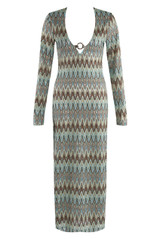 Wavy Layers Ring Neck Maxi Dress