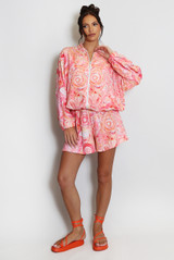 Printed Lightweight Bomber Jacket And Shorts